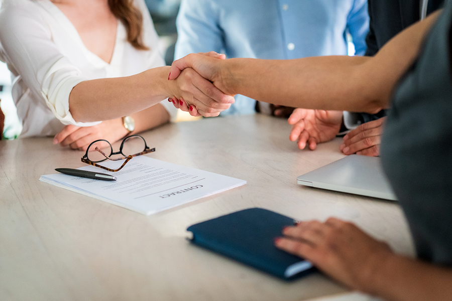 Handshake for new agreement