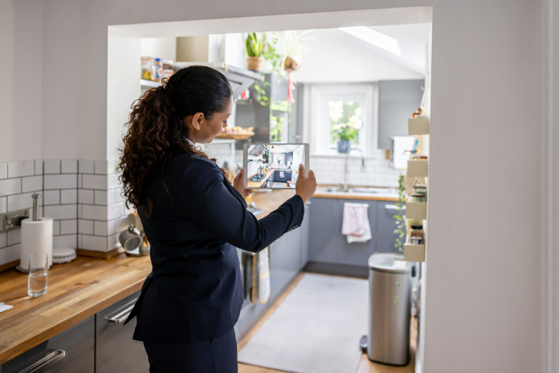 Real estate agent doing a virtual showing