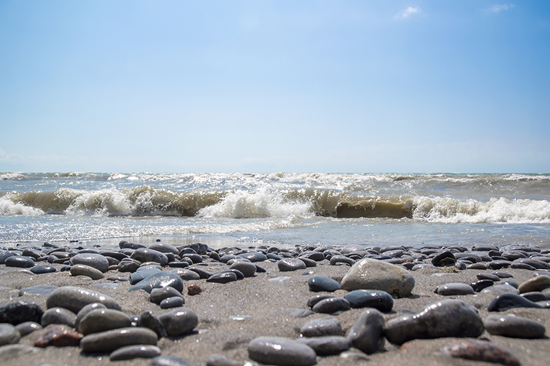 Rocks on a Sandy Beach in Grafton, Ontario