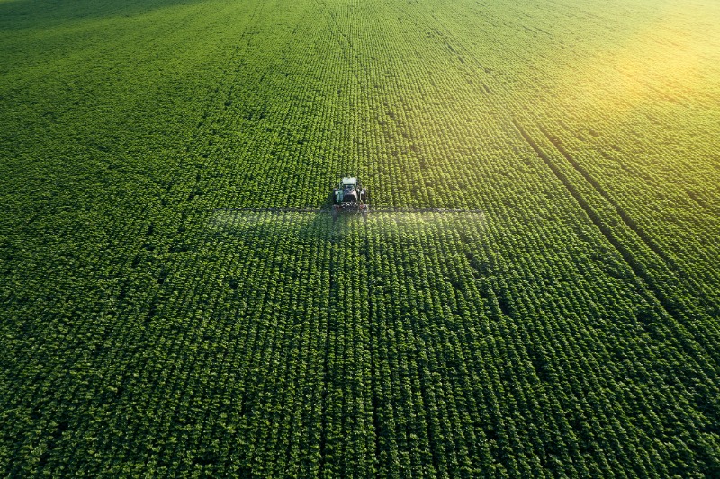 crop aerial view