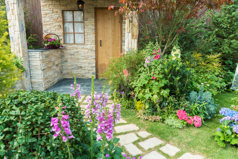 Backyard flower garden