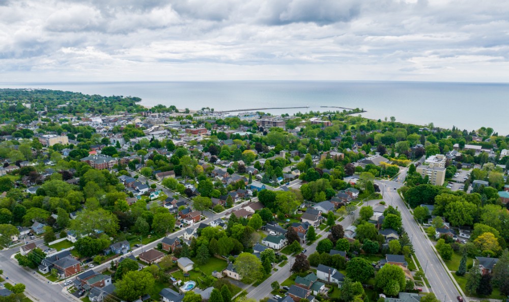 Aerial view of Cobourg